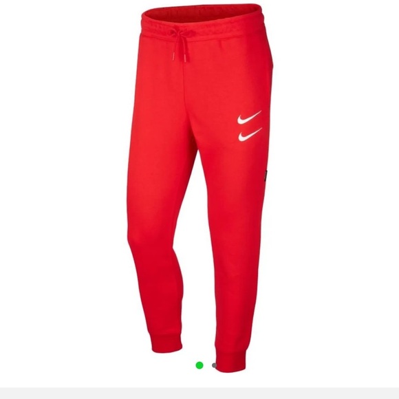 NIKE Sweatpants Swoosh-University workout leisure Red/White size Large - Picture 1 of 7